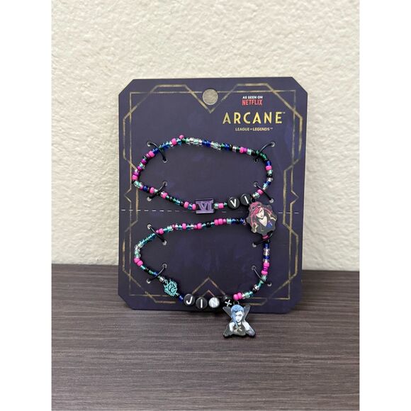 Arcane Vi & Jinx Best Friend Bead Bracelet Set - Picture 1 of 2